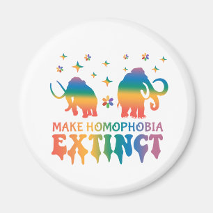 Aimant Faire disparaître l'homophobie - Rainbow Elephant