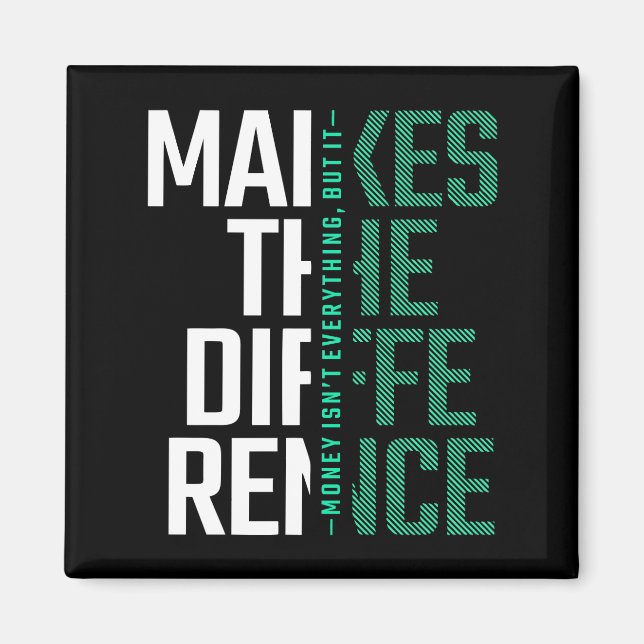 Aimant Faire la différence - Motivation de la typographie (Devant)