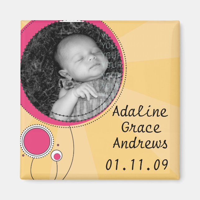 Aimant Faire-part bébé (Devant)