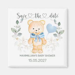 Aimant Faire-part de Baby Shower Ourson en peluche
