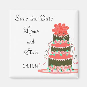 Aimant Faire-part de gâteau de mariage