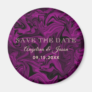 Aimant Faire-part de mariage à date de réservation Violet