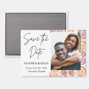 Aimant Faire-part de mariage photo de forme africaine abs