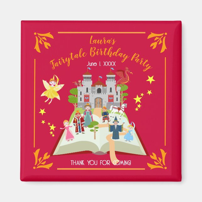 Aimant Fairytale Stories Fille fête d'anniversaire (Devant)