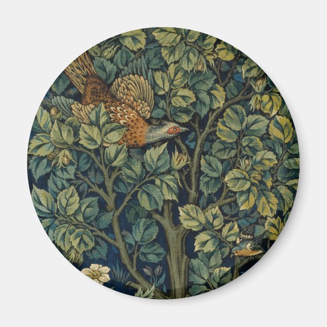 Aimant Faisan d'arbre boisé William Morris (Devant)