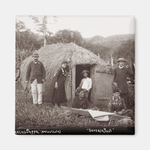 Aimant Faisant Tappa, un tissu indigène, c.1875 (photo d