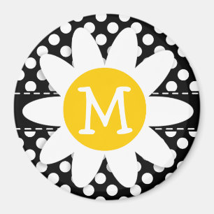 Aimant Faisée sur Pois noirs et blancs