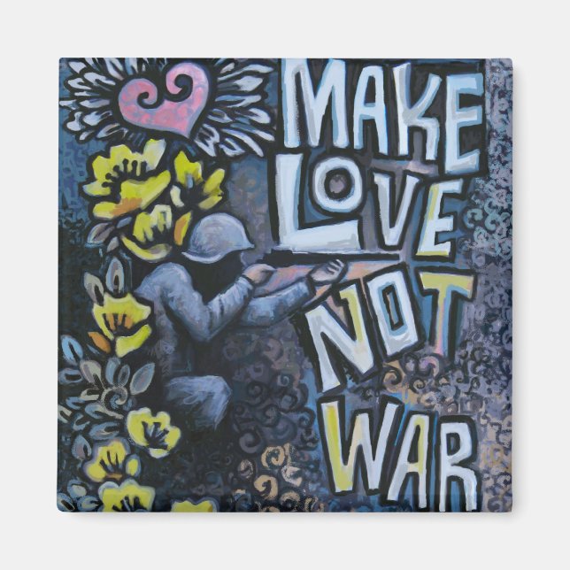 Aimant Faites l'amour, pas la guerre : l'aimant de la pro (Devant)