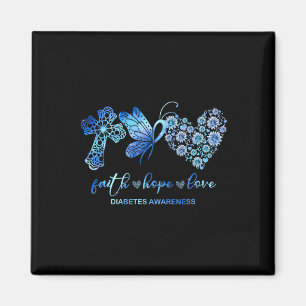 Aimant Faith Hope Fight Love Sunflower Diabetes Sensibili