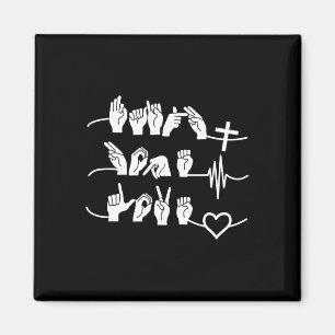 Aimant Faith Hope Love - Religion chrétienne Heartbeat Cr