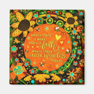 Aimant Faith Jolie Orange Jaune Floral Bumblebee Irelyn
