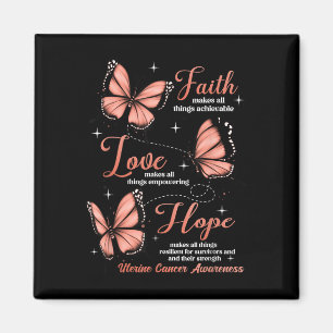 Aimant Faith Love Hope Papillon utérin Sensibilisation au