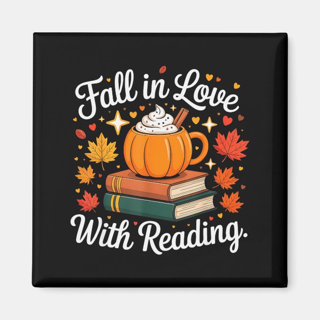 Aimant Fall In Love With Reading Autumn Pumpkin Mug Book  (Devant)