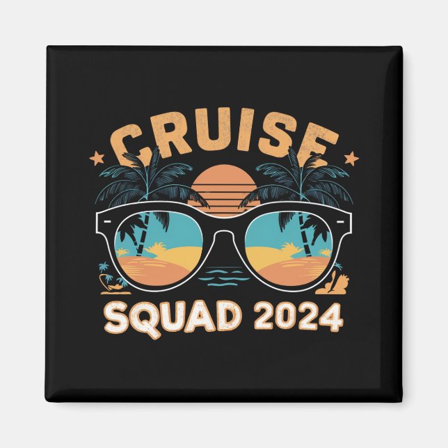Aimant Famille amis Vacation Cruising Navire Voyage 2024 (Devant)