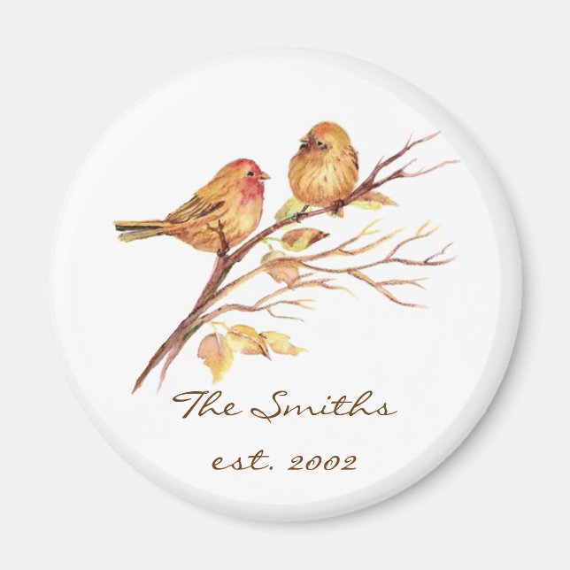 Aimant Famille de date personnalisée Monogramme mignon Oi (Devant)