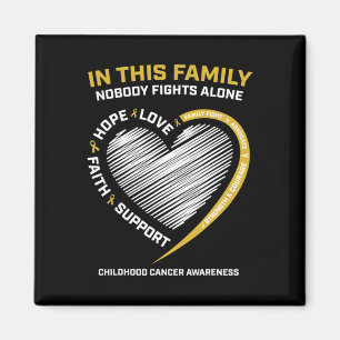 Aimant Famille d'or Personne ne combat seul Cancer de l'e