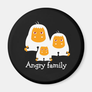 Aimant Famille en colère Singes design T-shirt