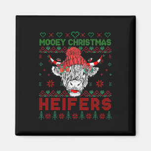 Aimant Famille Noël Doux moche Highland Vache Aimer He