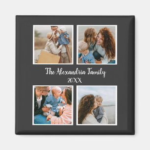Aimant Famille personnalisée 4 photo collage modèle
