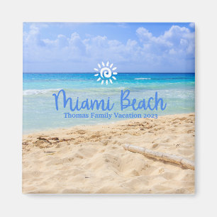Aimant Famille personnalisée Miami Beach vacances Noël