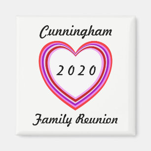 Aimant Famille Réunion Coeur Design Sq Date Keepsaké Cade