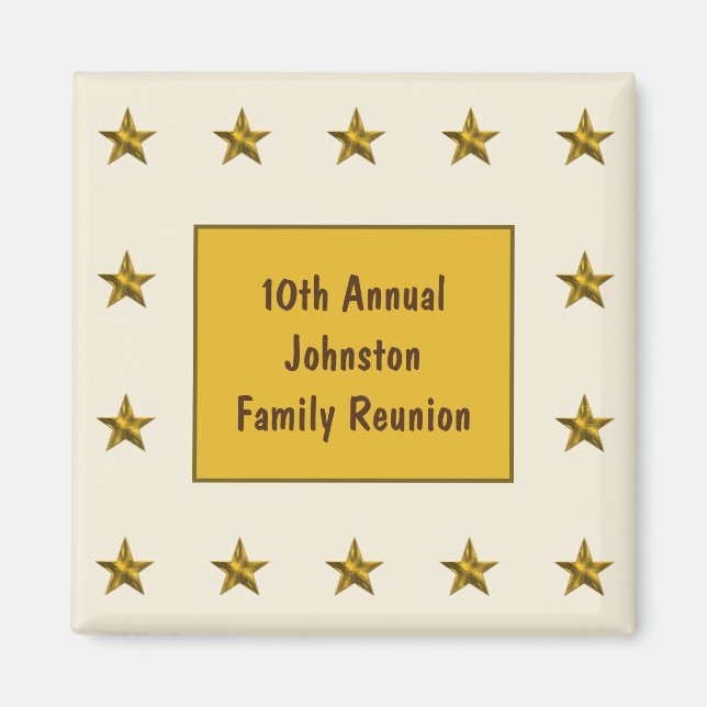 Aimant Famille Réunion Gold Star Keepsaké Grand événement (Devant)