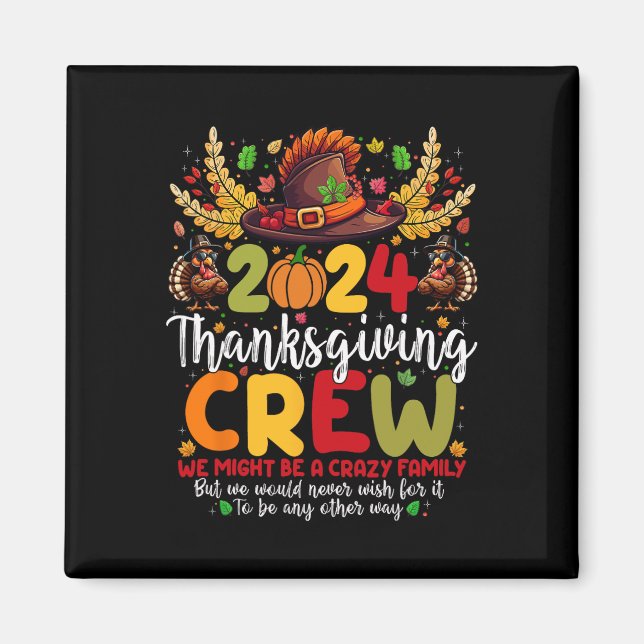 Aimant Famille Thanksgiving 2024 Thanksgiving Crew Turqui (Devant)