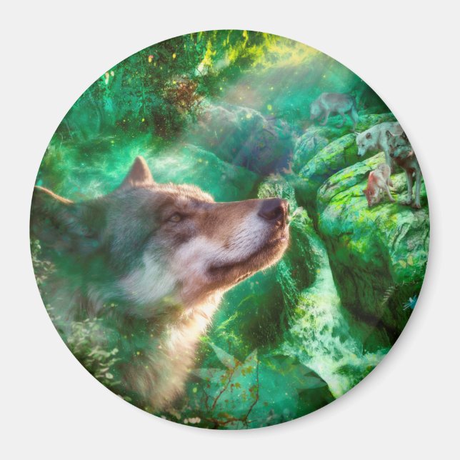 Aimant Famille Wolf LIBRE DE VIVRE NOS VIES (Devant)
