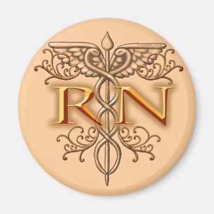 Aimant Fancy Cuivre Caduceus RN Nurse