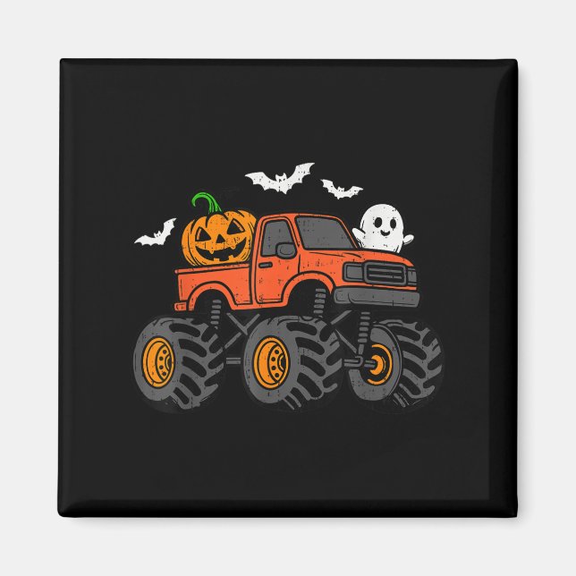 Aimant Fantôme Camion Citrouille Halloween Costume Garçon (Devant)