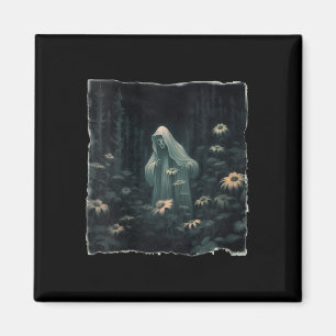 Aimant Fantôme Gothique Dans La Forêt Fantôme Floral Vint