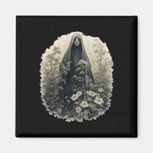 Aimant Fantôme Gothique Dans La Forêt Fantôme Floral Vint