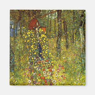 Aimant Farm Garden with Crucifix by Gustav Klimt