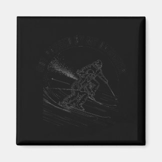 Aimant Fauchée par ma fille, drôle de ski