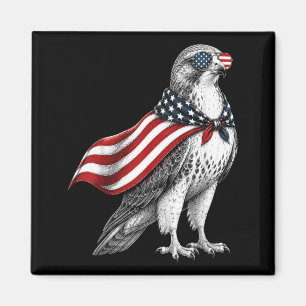 Aimant Faucon 4 juillet Drapeau américain Oiseau patrioti