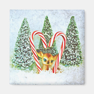 Aimant Faune de Noël rétro