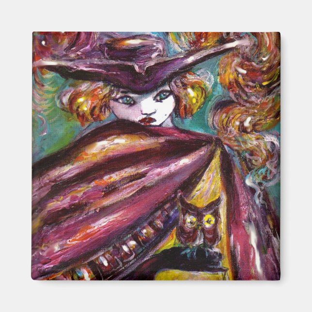 Aimant FAUST / Masque mystérieux avec Tricorne et Chouett (Devant)