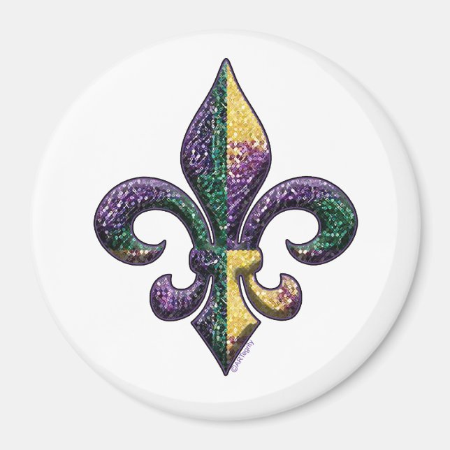 Aimant Faux Beaded Fleur de lis (Devant)