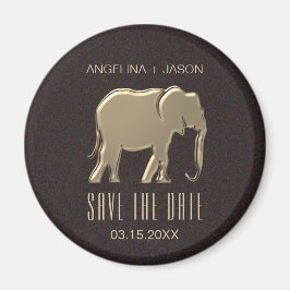 Aimant Faux Gold Wedding Enregistrer La Date Invitation