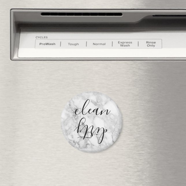 Aimant Faux Marble Script Nettoyer Lave-vaisselle sale Ma (In Situ (Lave-vaisselle))