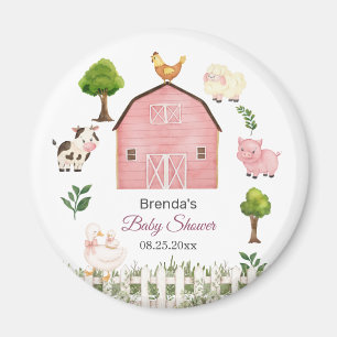 Aimant Faveur de baby shower pour animaux de ferme à l'aq
