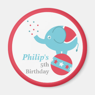Aimant Faveur de fête d'anniversaire sur le thème du cirq