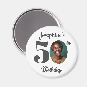 Aimant Faveur de photo de fête d'anniversaire 50 ans auda