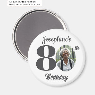 Aimant Faveur de photo pour une fête d'anniversaire 80 an