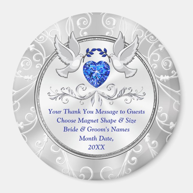 Aimant Faveurs de mariage bon marché, Inséparables et coe (Devant)