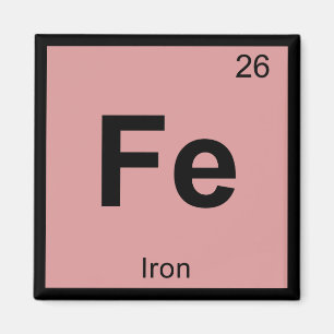 Aimant Fe - Chimie du fer Élément de symbole de table p
