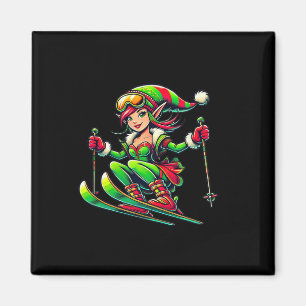 Aimant Fée de Noël - Ski de snowboard de Noël