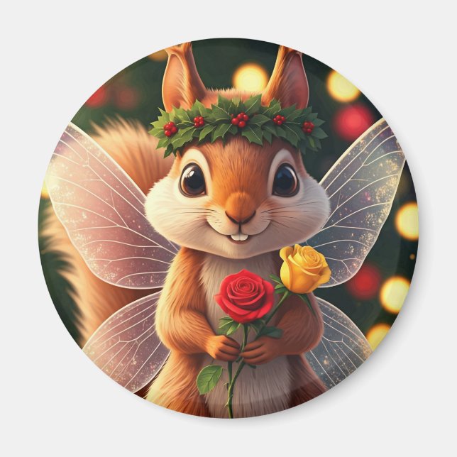 Aimant Fée Écureuil de Noël (Devant)