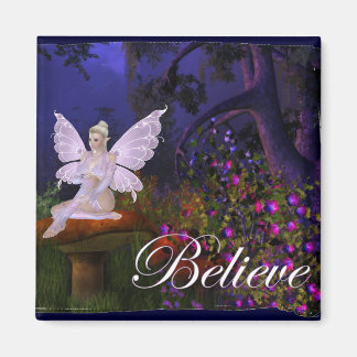 Aimant Fée sur un champignon Design 3 - Croire l'aimant