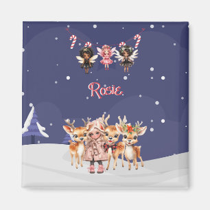 Aimant Fées de Sucre de canne de Noël pour filles de renn
